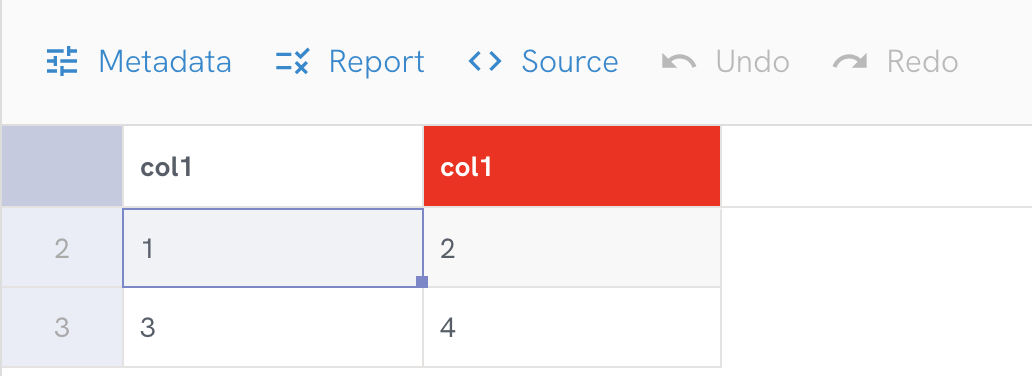 Duplicated column name error