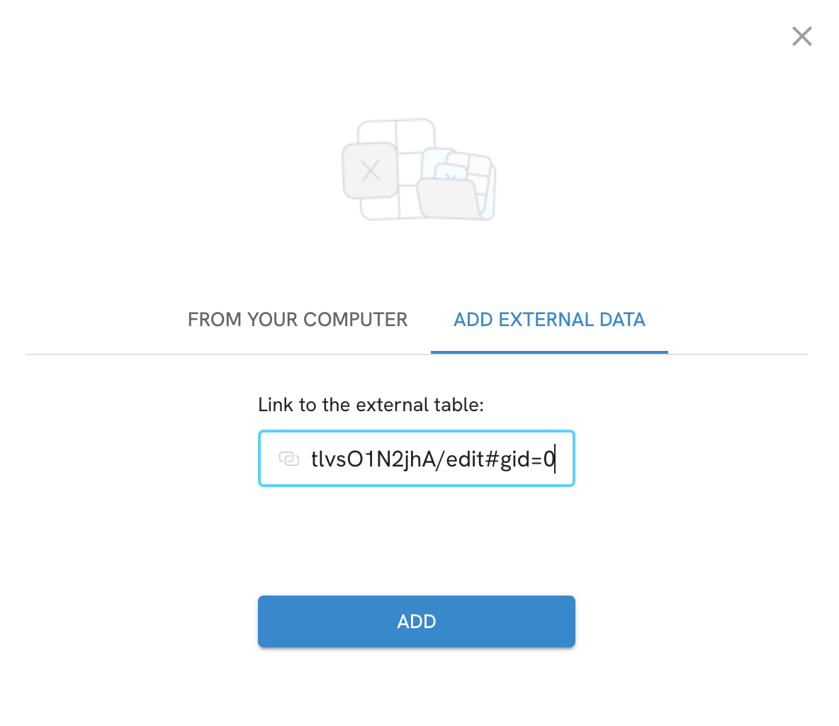 Upload online table URL input